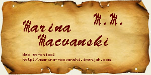 Marina Mačvanski vizit kartica